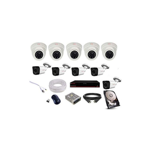CP PLUS 5 Dome 5 Bullet (2.4MP), 16 Channel DVR, 16 Channel Power Supply, 1TB HDD, 90M Wire Bundle, Wireless Mouse with Full Combo KIT