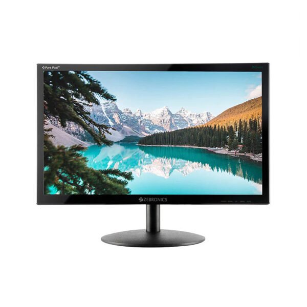 Zebronics ZEB-V19HD LED Monitor 18.5inch with Supporting HDMI, VGA Input, HD 1366 x 768, 16.7M Colors, Glossy Panel, Slim Design & Wall Mountable