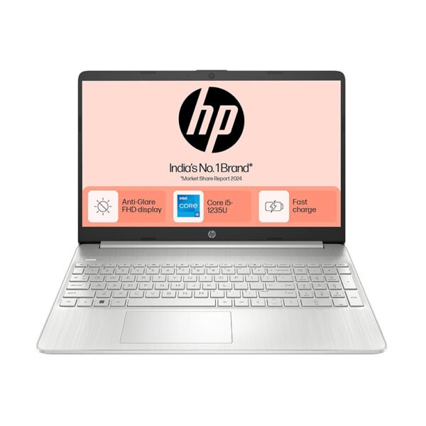 HP 15s, 12th Gen Intel Core i5-1235U,16GB DDR4, 512GB SSD (Win11, Office21, Silver, 1.69kg) Anti-Glare,15.6-inch(39.6cm), FHD Laptop, Intel Iris Xe Graphics, Backlit KB, HD Camera, fq5330TU