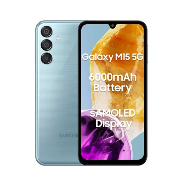 Samsung Galaxy M15 5G (Celestial Blue,4GB RAM,128GB Storage)| 50MP Triple Cam| 6000mAh Battery|MediaTek Dimensity 6100+| 4 Gen. OS Upgrade & 5 Year Security Update|Super AMOLED Display|Without Charger