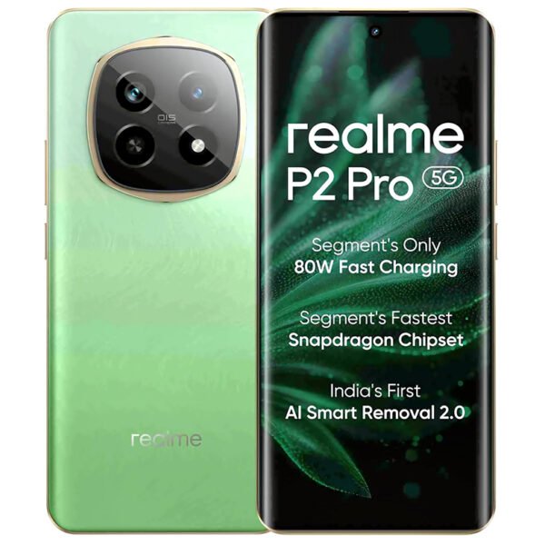 realme P2 Pro 5G (Parrot Green, 12 GB RAM, 512GB Storage) | Up to 24GB Dynamic RAM | 6.7" Curved Display | 7s Gen2 Processor | 4500 mm VC Cooling System | Sony LYT-600 OIS Camera | 80 W Fast Charging