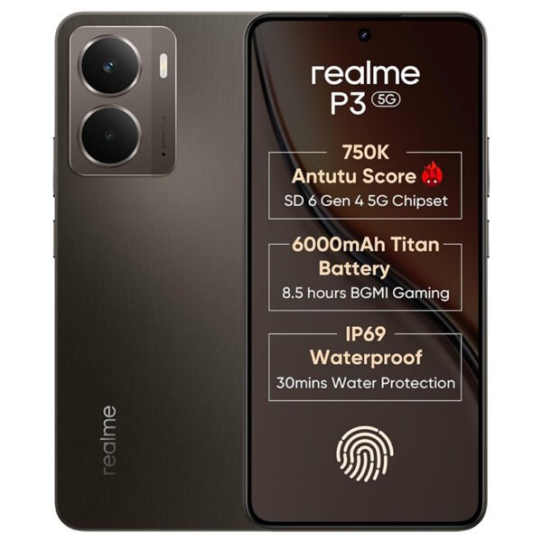 realme P3 5G with 6.67″ FHD+ 120Hz AMOLED Display (6 GB RAM, 128 GB ROM) Comet Grey