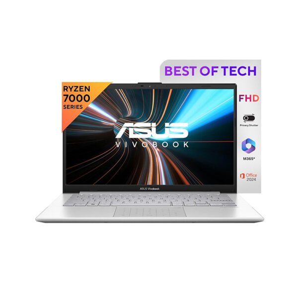 ASUS Vivobook Go 14, 14" FHD (1920 x 1080), AMD Ryzen 3 7320U Processor,(8GB RAM/512GB SSD/AMD Radeon iGPU/Windows 11/M365 Basic (1Year)*/Office Home 2024/Silver/1.38 kg), E1404FA-NK3321WS