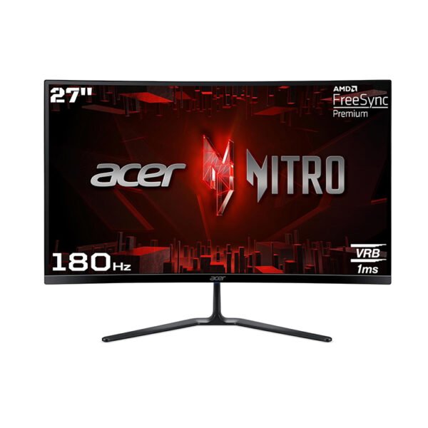 Acer ED270R S3 27 Inch (68.58 Cm) Full HD 1500 R Curved Gaming LCD Monitor with LED Back Light I 1MS VRB, 180Hz Refresh Rate I AMD Freesync Premium I 2 x HDMI 1 x Display Port I HDR 10 I Black