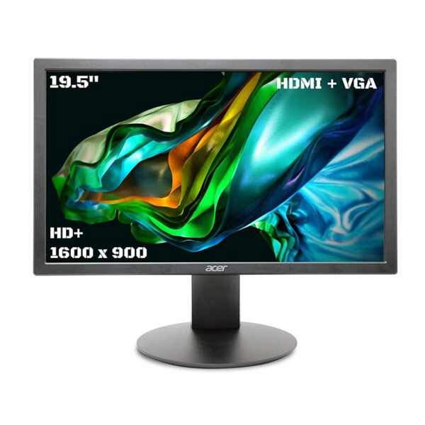 Acer K202Q 19.5 Inch HD+ 1600 X 900 Pixels LCD Monitor with LED Backlight I 200 Nits Brightness I VGA, HDMI Port with Inbox HDMI Cable I Eye Care Features I Tilt Option I Wall Mount Option I Black