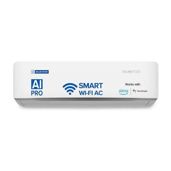 Blue Star 1.5 Ton 5 Star, 60 Months Warranty, Wi-Fi Smart Inverter Split AC (Copper, Convertible 5 in 1 Cooling, AI Pro, DigiQ Hepta Sensors, 4 Way Swing, IC518ZNURS, White)
