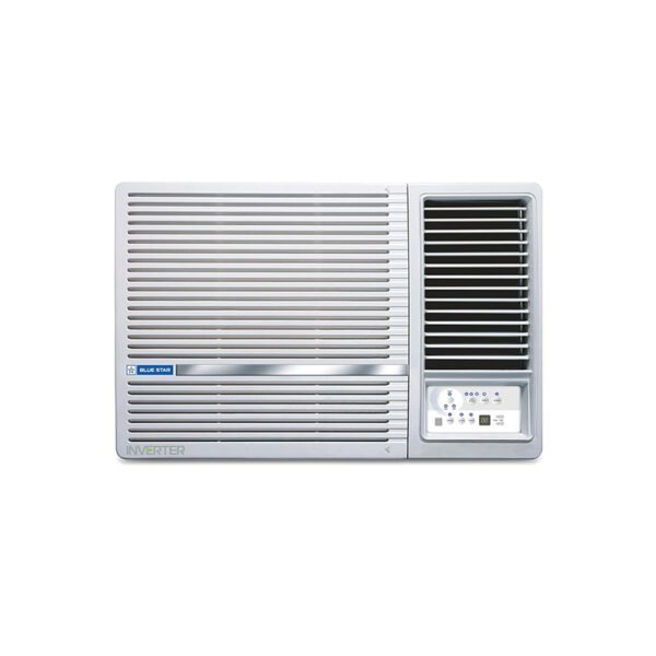 Blue Star 1.5 Ton 5 Star Inverter Window AC (Copper, Turbo Cool, Fan Modes-Auto/High/Medium/Low, Hydrophilic Blue Fins, Dust Filters, Self-Diagnosis, WIE518L, White)