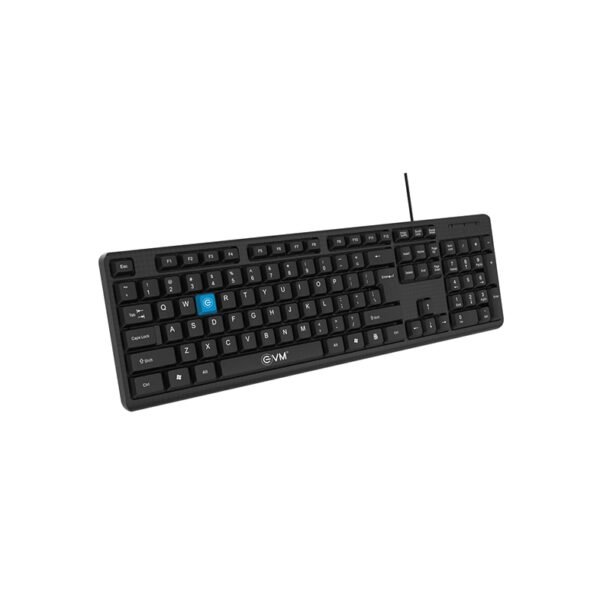 EVM Wired Keyboard - 104 Keys, Spill-Resistant, Copper Wire, UV Paint Coated, USB Connectivity, Smooth Keystrokes - 1 Year Warranty (EVM-WDK-216)