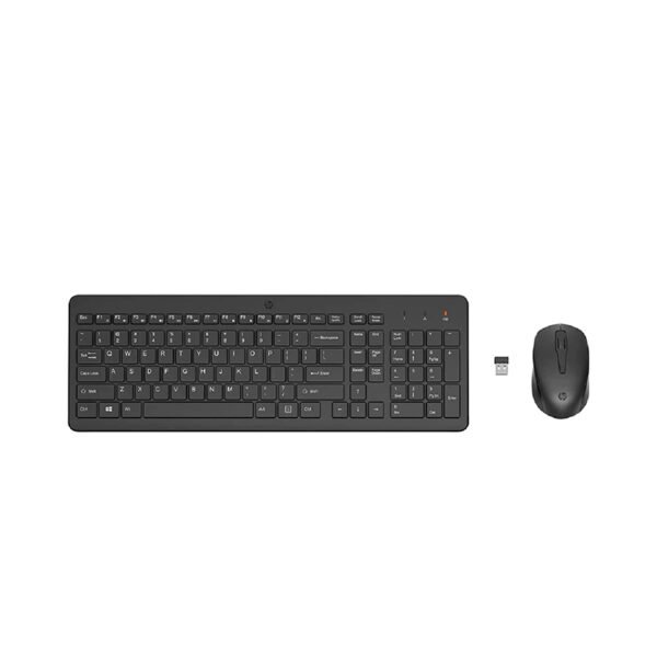 HP 330 Wireless Black Keyboard and Mouse Set with Numeric Keypad, 2.4GHz Wireless Connection and 1600 DPI, USB Receiver, LED Indicators, Black
