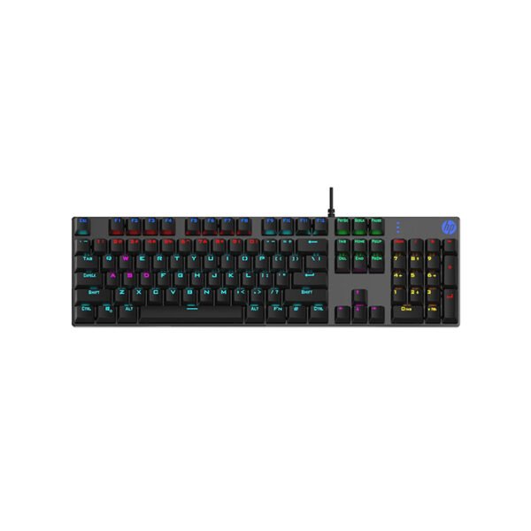 HP GK400F Mechanical Gaming Keyboard,dust & Spill Resistant,RGB Backlit Keys,Metal Panel,Full-Sized Keyboard Design