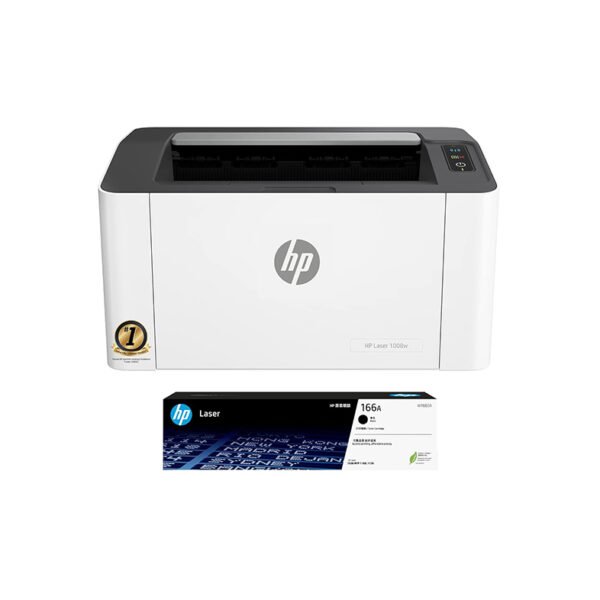 HP Laser 1008w Printer, Wireless, Single Function, Print, Hi-Speed USB 2.0, Up to 21 ppm, 150-sheet Input Tray, 100-sheet Output Tray, 10,000-page Duty Cycle, 1-Year Warranty, Black and White, 714Z9A