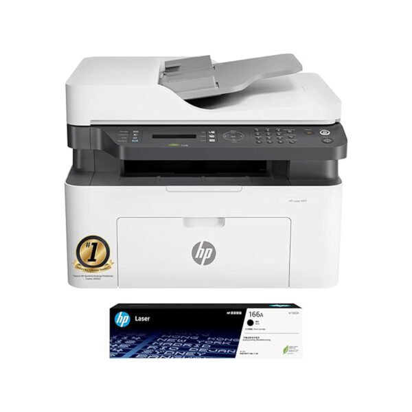 HP Laser MFP 1188fnw, Wireless, Print, Copy, Scan, Fax, 40-Sheet ADF, Hi-Speed USB 2.0, Ethernet, Up to 21 ppm, 150-sheet Input Tray, 100-sheet Output Tray, 1-Year Warranty by HP, Black and White