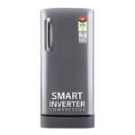 LG 185 L 5 Star Inverter Direct-Cool Single Door Refrigerator (GL-D201APZU, Shiny Steel, Base stand with drawer)