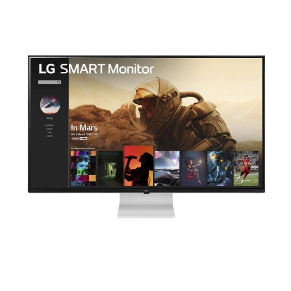 LG 43" Ultrafine™ Smart Monitor UHD 4K IPS (3840 * 2160), HDR 10, Wireless Connectivity, webOS, AirPlay 2, USB Type-C (65W PD), Speakers 10WX2, Magic Remote, HDMIx2, DP, HP Out, 43SQ700 (White)