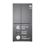 LG 655 L Frost-Free Smart Inverter Double Door Side-By-Side Refrigerator (GL-B257HDSY, Dazzle Steel, Express Freeze | Multi Air-Flow)