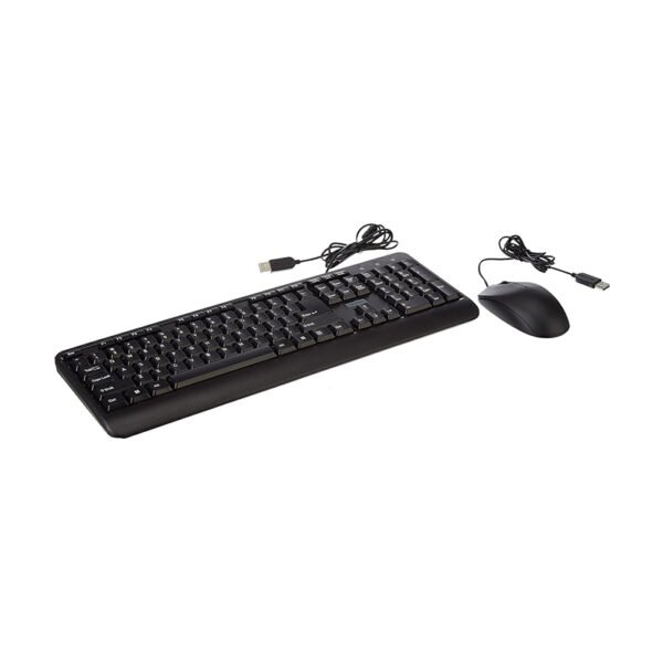 Lenovo 160 Keyboard & Mouse Wired Combo | Waterproof Exoskeleton | Splash Proof Keys | 1600 DPI Full Size Mouse | Non-Slip Scroll Wheel | Adjustable Keyboard Stand | 3 Yr Warranty