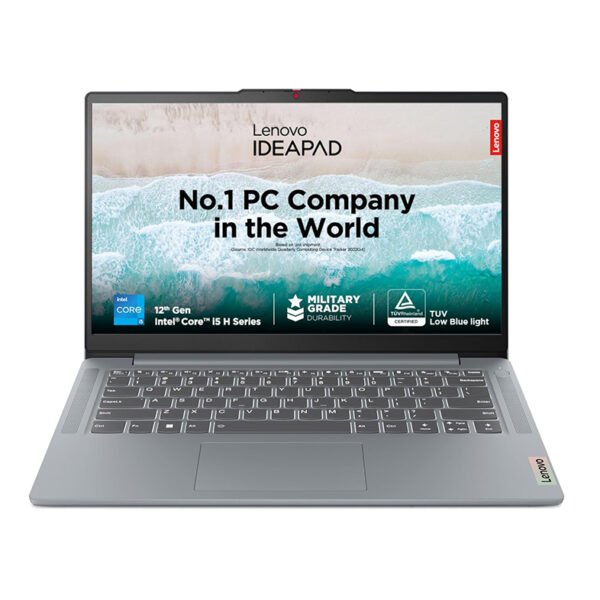 Lenovo IdeaPad Slim 3, Intel Core i5-12450H, 12th Gen, 16GB RAM, 512GB SSD, FHD IPS, 14"/35.5cm, Windows 11, MS Office Home 2024, Grey, 1.37Kg, 83EQ0073IN, 1Yr ADP Free, Thin & Light Laptop