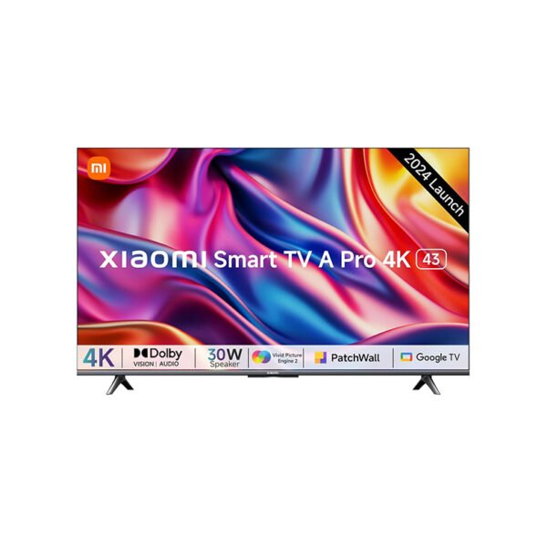 MI Xiaomi 108 cm (43 inches) A Pro 4K Dolby Vision Smart Google LED TV L43MA-AUIN (Black)