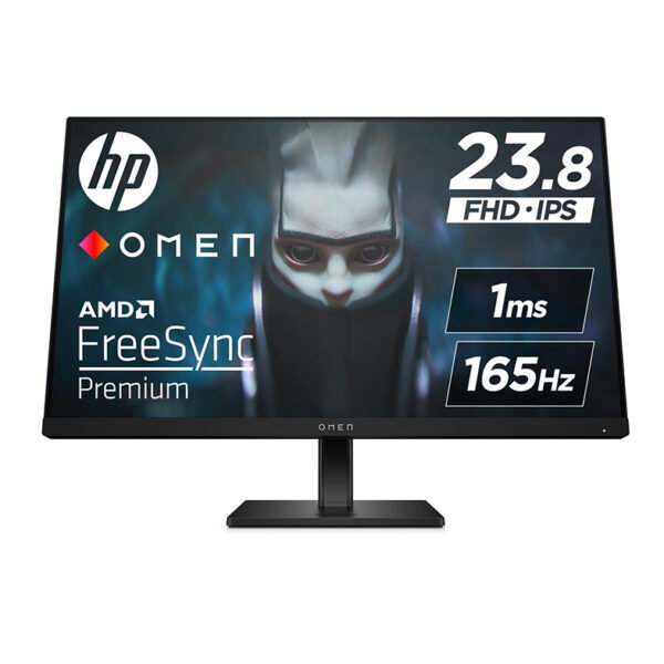 OMEN by HP Gaming Monitor, 23.8 inch(60.5 cm) FHD, 165Hz, 3-Sided Borderless, 300 nits, Pivot Rotation, Anti-Glare, Height Adjustable, HP Eye Ease (Eyesafe® Certified), 780F0AA (Black)