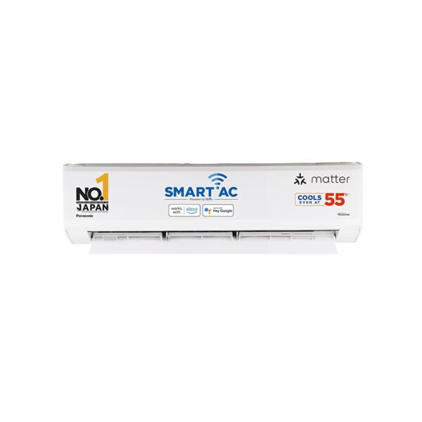 Panasonic 2.0 Ton 4 Star Premium Wi-Fi Inverter Smart Split AC (Matter Enabled, Higher Airflow, Copper Condenser, 7in1 Convertible, True AI, 4-Way, PM 0.1 Filter, CS/CU-NU24AKY4W, White)