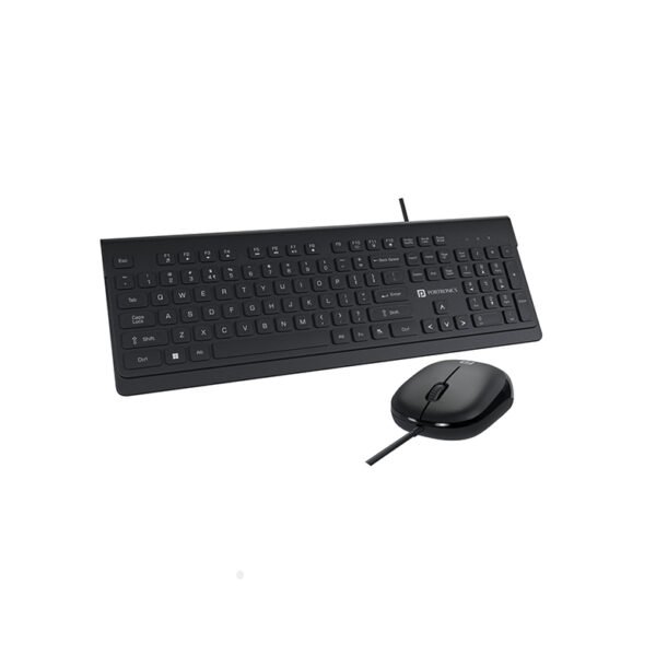 Portronics Keytonic Keyboard and Mouse Combo with USB Cable, 12 Function Shortcut Keys, Full-Sized Keyboard, High-Precision Mouse, for PC, Laptop (Black)