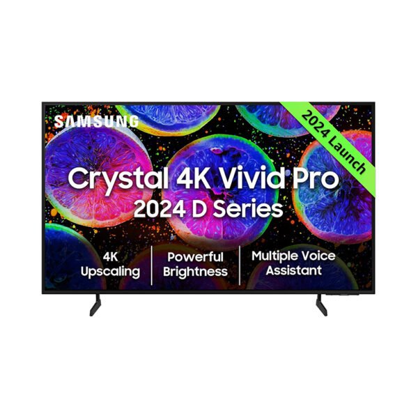 Samsung 108 cm (43 inches) D Series Brighter Crystal 4K Vivid Pro Ultra HD Smart LED TV UA43DUE77AKLXL (Black)