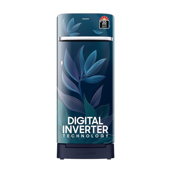 Samsung 215 L, 5 Star, Digital Inverter, Direct-Cool Single Door Refrigerator (RR23D2H359U/HL, Paradise Bloom Blue, Base Stand Drawer)
