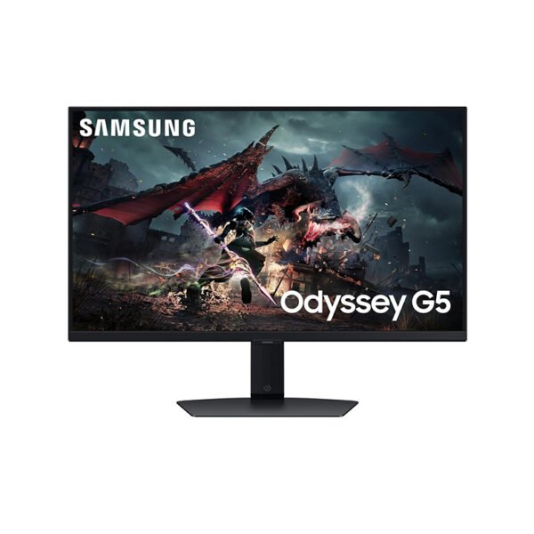 Samsung Odyssey G5 Gaming IPS Flat Monitor 80 cm (32") QHD (2,560 x 1,440), 180 Hz, 1ms(GTG), AMD FreeSync, DP, HDMI, Headphone Jack, Height Adjustable Stand, Tilt, Pivot, (LS32DG500EWXXL, Black)