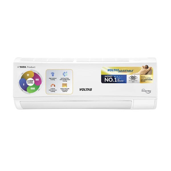 Voltas 1 ton 5 Star, Inverter Split AC (Copper, 4-in-1 Adjustable Mode, Anti-dust Filter, 125V Vectra CAW, White)