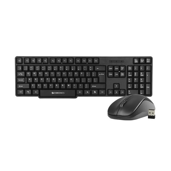 Zebronics Zeb-Companion 107 USB Wireless Keyboard and Mouse Set with Nano Receiver (Black)