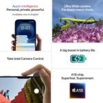 iPhone 16 256 GB: 5G Mobile Phone with Camera Control, A18 Chip and a Big Boost in Battery Life. Works with AirPods; Black - Image 2