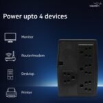 V-Guard Sesto 600 UPS for Power Backup & Protection | Capacity 600VA/300W | Working Range 140-300 VAC (Black) - Image 2