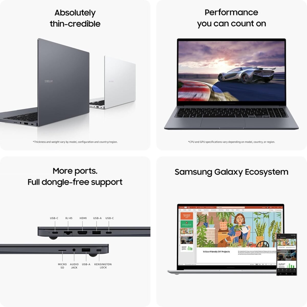 Samsung Galaxy Book4 (Silver, 16GB RAM, 512GB SSD) | 15.6" Full HD Screen | Intel Core 5 120U Processor | Windows 11 Home | MS Office 2021 | Fingerprint Reader | Intel Iris XE Graphics | RJ45 LAN Port - Image 2
