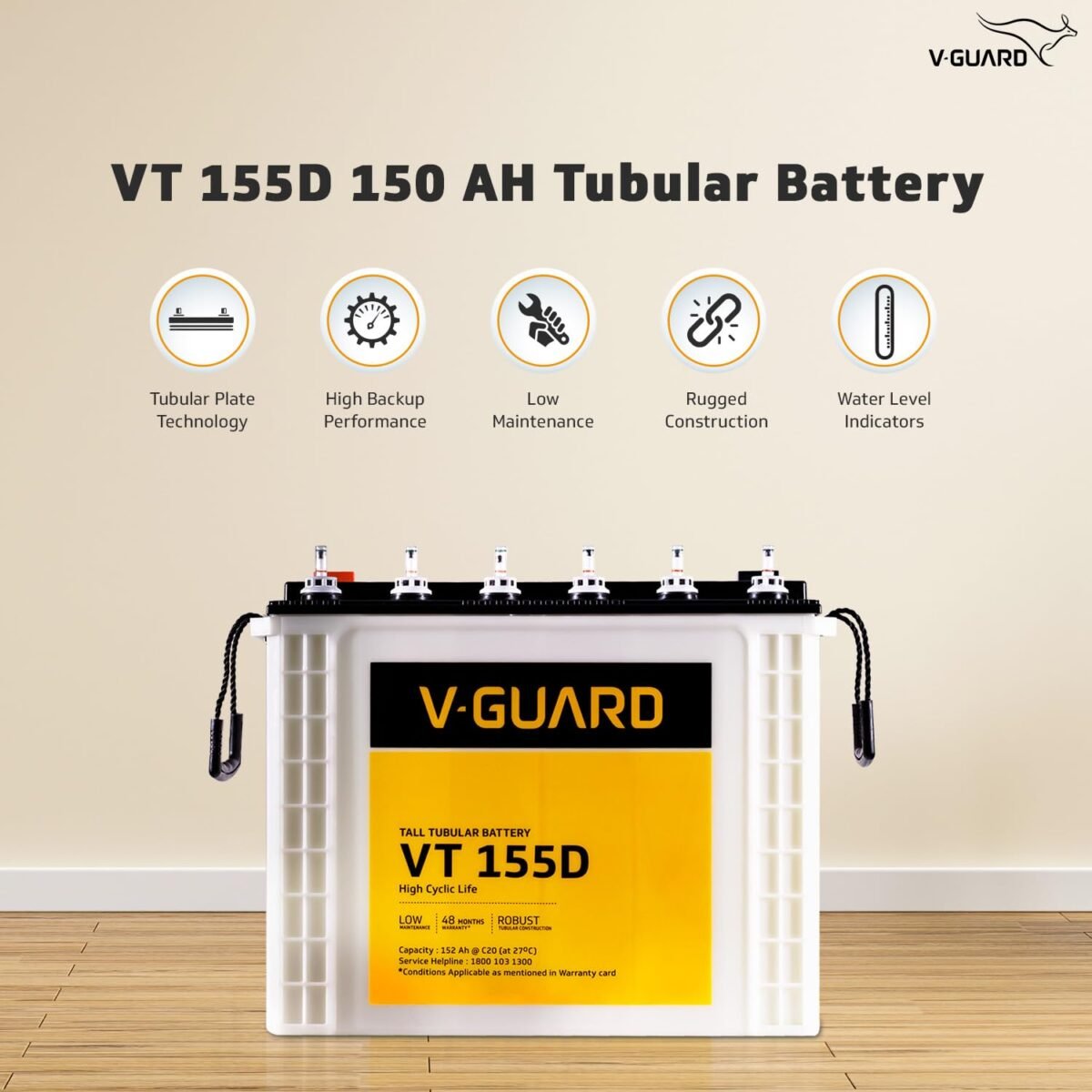 V-Guard Inverter Batteries (VT155D) - Image 2