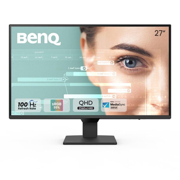 BenQ GW2790Q 27 Inch 2560X1440P 2K QHD IPS Monitor| 100Hz|99% Srgb|1500:1 CR|Eye-Careu|Dual HDMI|Display Port|Bezel-Less|Eyesafe|VESA Mediasync|B.I.|Low Blue Light+|Speakers|VESA Wall Mountable(Black)