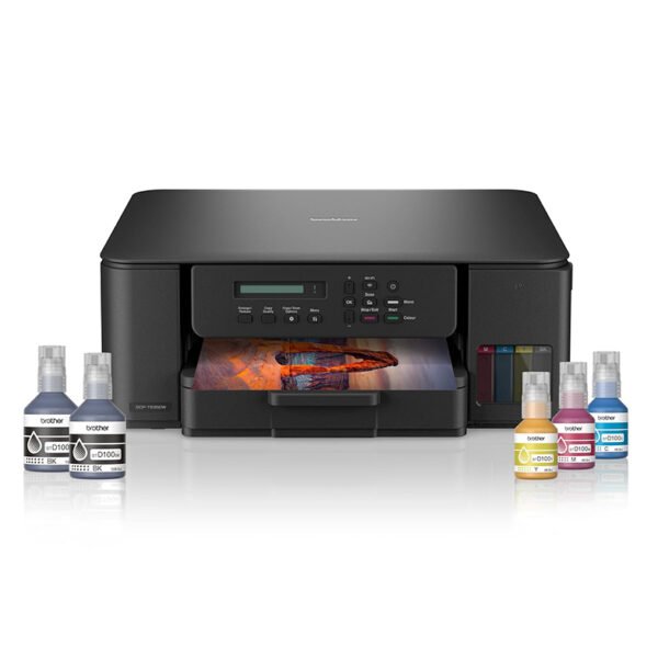 Brother Ink Tank DCP-T535DW New Launch (Print Scan Copy) WiFi Auto Duplex Printer, 128MB Memory, Print Pages Upto 15K in Black & 5K in Color Each (CMY) Get an Extra Black Ink Bottle,