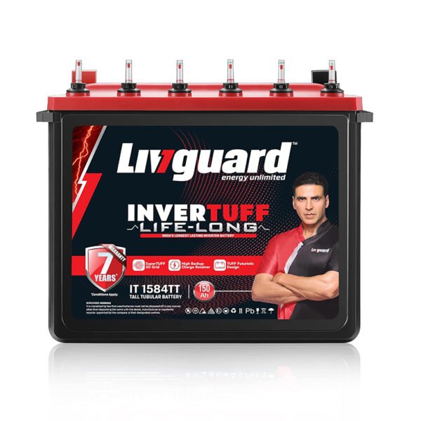 Livguard IT 1584TT |Tall Tubular Inverter Battery |150 Ah |84 Months Warranty | Reliable Backup for Home, Office and Shop