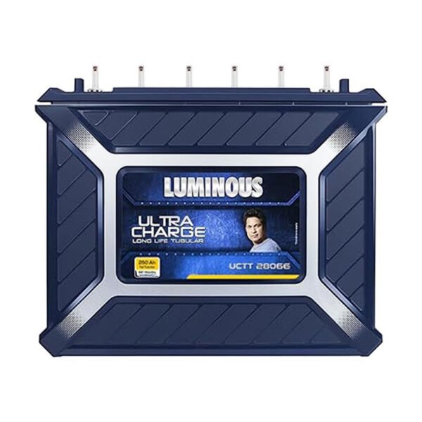 Luminous Ultra Charge UCTT-28066 Battery for Home, Office & Shops | 250 Ah Tall Tubular | Easy Installation | Durable and Reliable Inverter Battery | Minimum Maintenance | with 66 Months Warranty