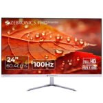 ZEBRONICS EA124 LED Monitor, 24 inch (60.4cm), 250 nits, 100Hz, FHD, 1920x1080, HDMI, VGA, Ultra Slim Bezel, Built-in Speakers, Metal Stand, Wall Mountable